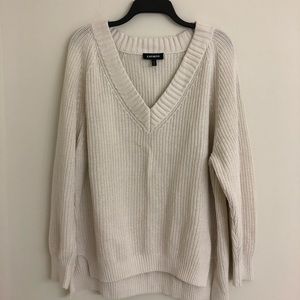 White cable knit sweater